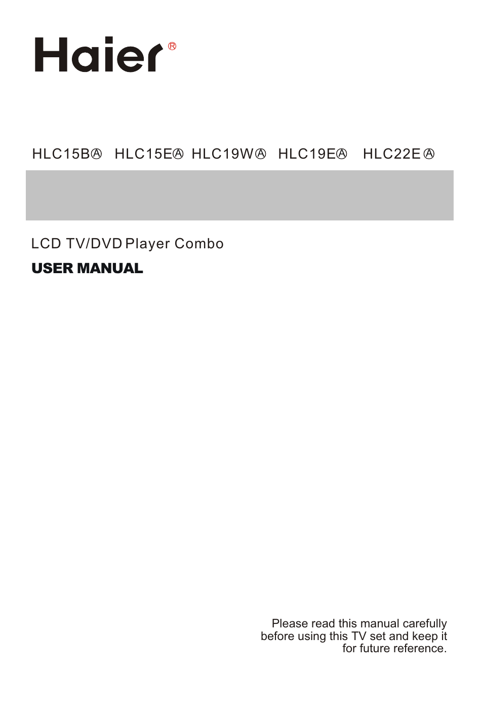 haier HLC22E User Manual | 43 pages