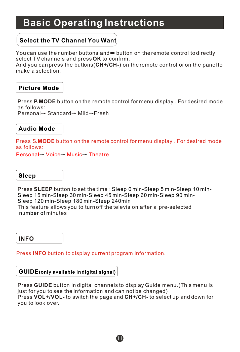 Т³гж 16, Basic operating instructions | haier HLC22E User Manual | Page 16 / 43