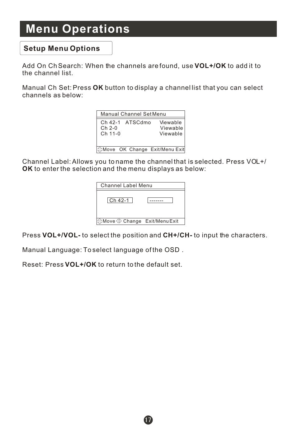 Т³гж 22, Menu operations | haier HLC22E User Manual | Page 22 / 43