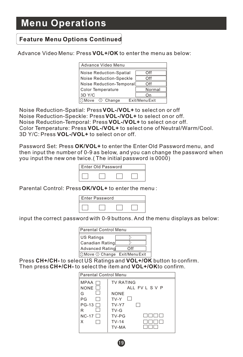 Т³гж 24, Menu operations, Feature menu options continued | haier HLC22E User Manual | Page 24 / 43