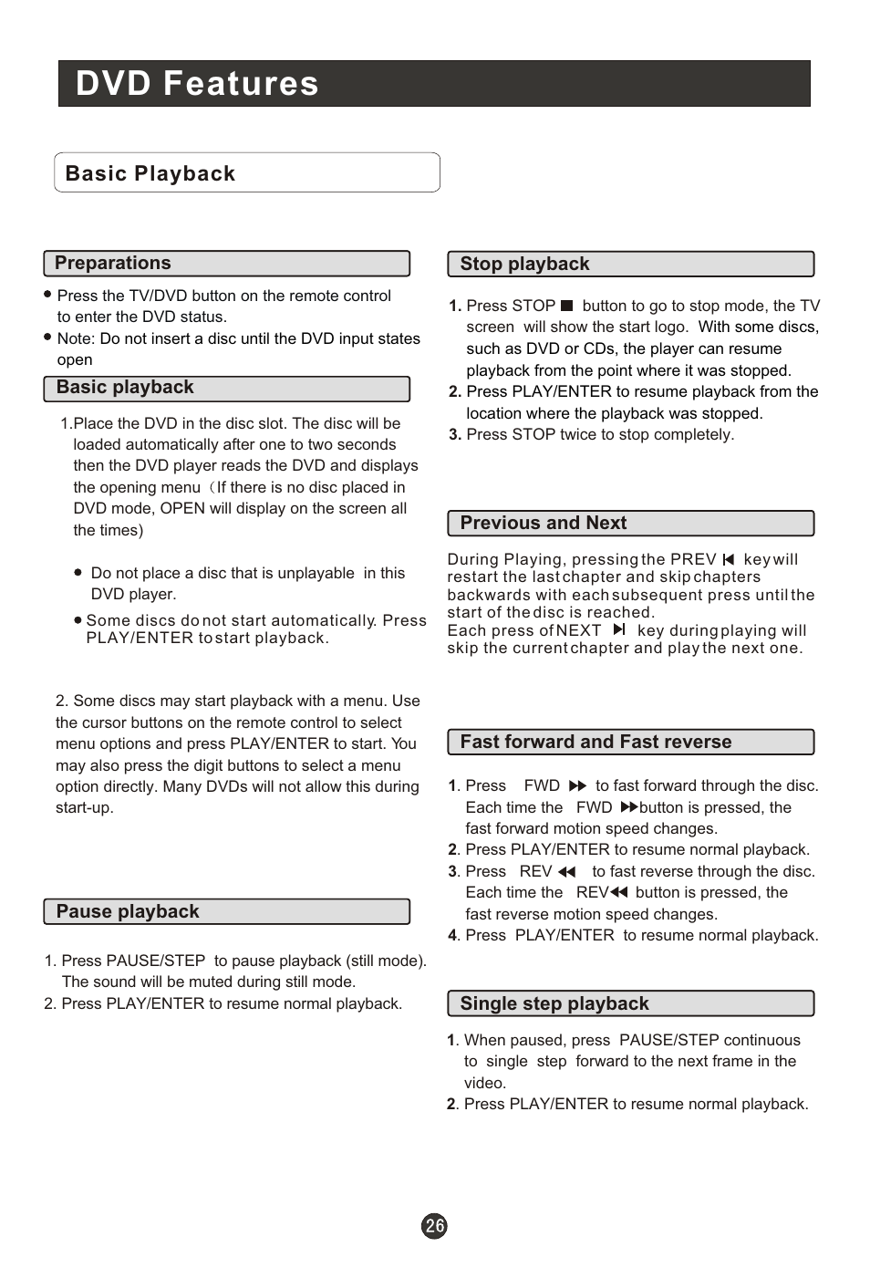 Т³гж 31, Dvd features, Basic playback | haier HLC22E User Manual | Page 31 / 43