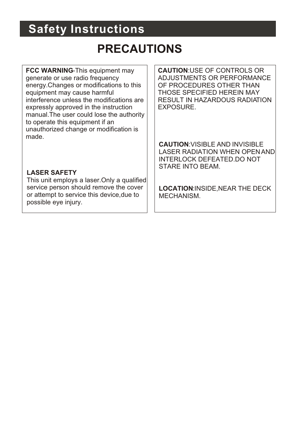 Т³гж 4, Safety instructions precautions | haier HLC22E User Manual | Page 4 / 43