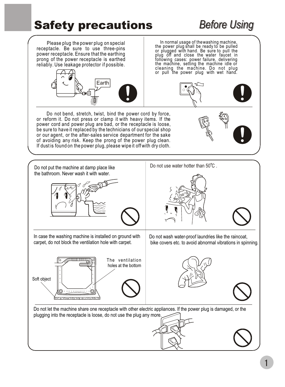 Before using, Before using safety precautions | haier DWE-3120A User Manual | Page 3 / 20