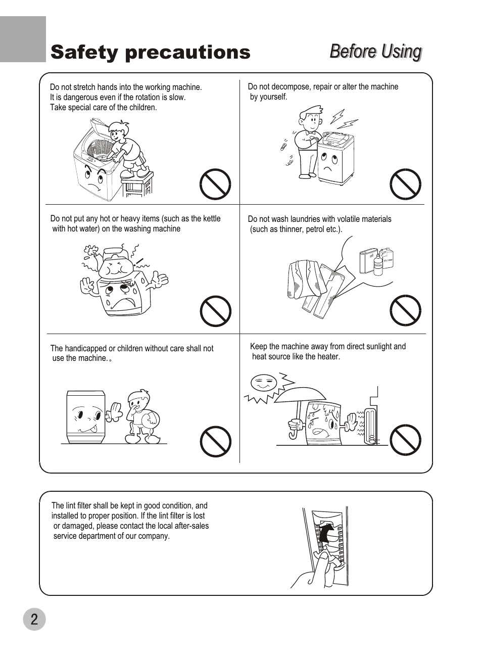 Before using, Before using safety precautions | haier DWE-3120A User Manual | Page 4 / 20