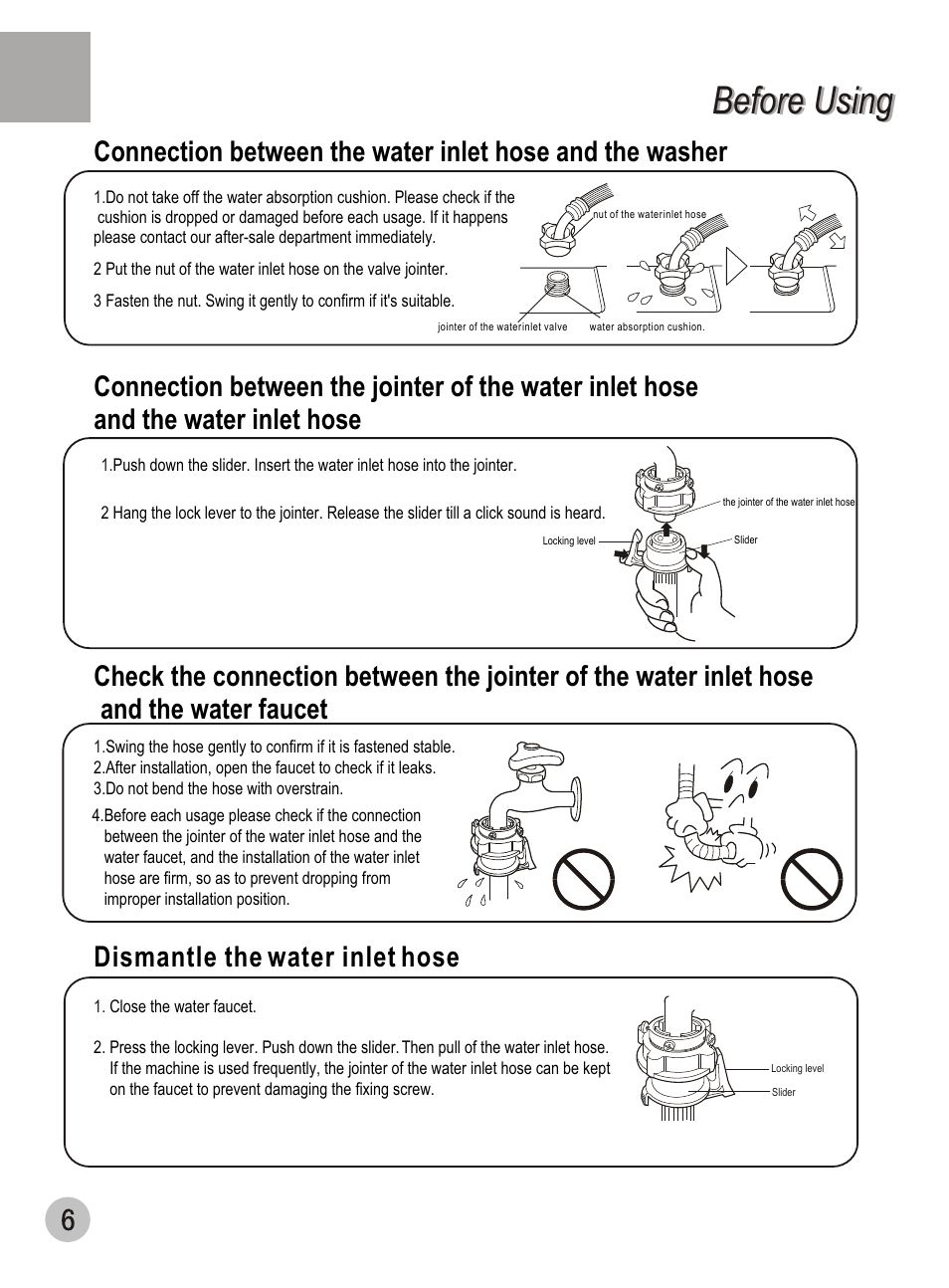 Before using | haier DWE-3120A User Manual | Page 8 / 20