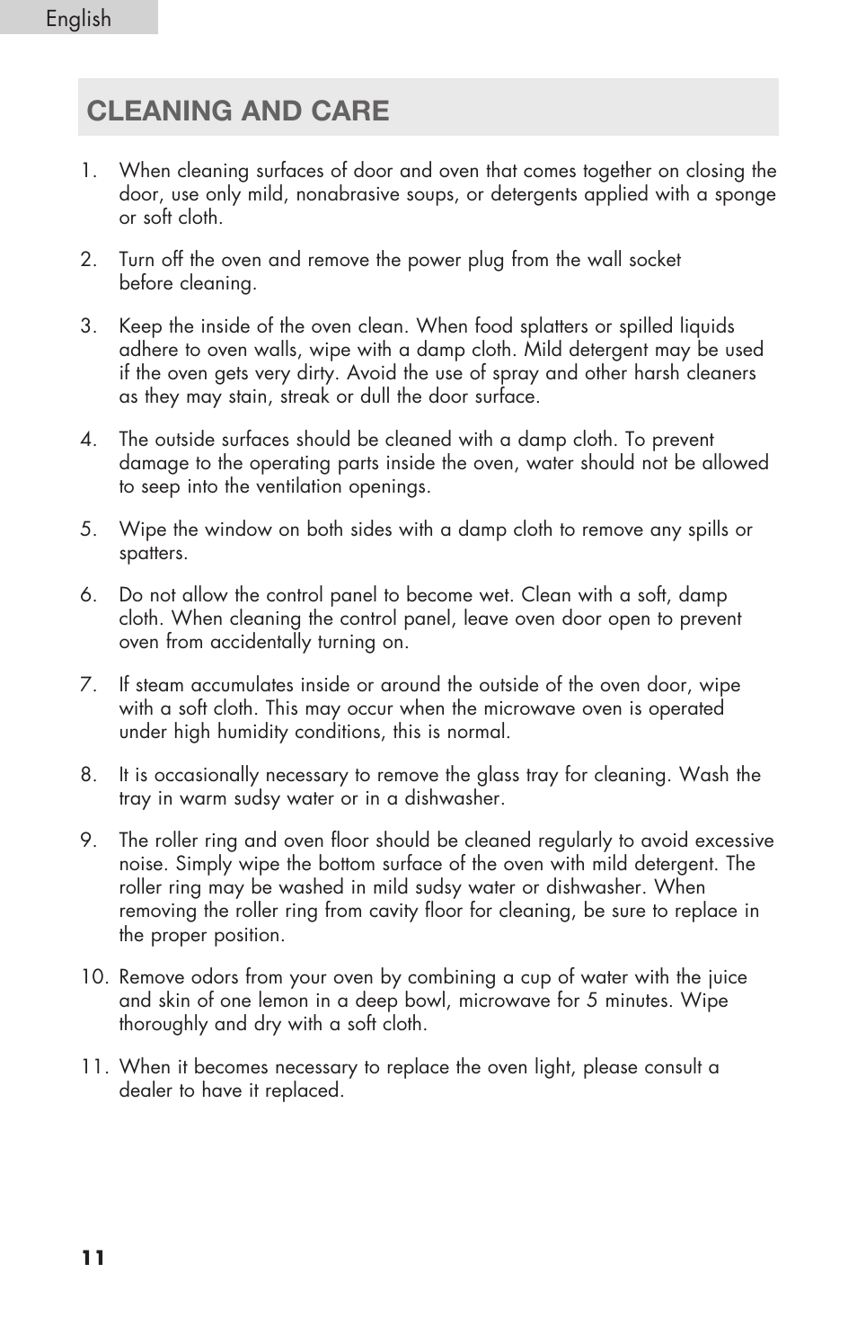 Cleaning and care | haier MWM6600RW User Manual | Page 12 / 16