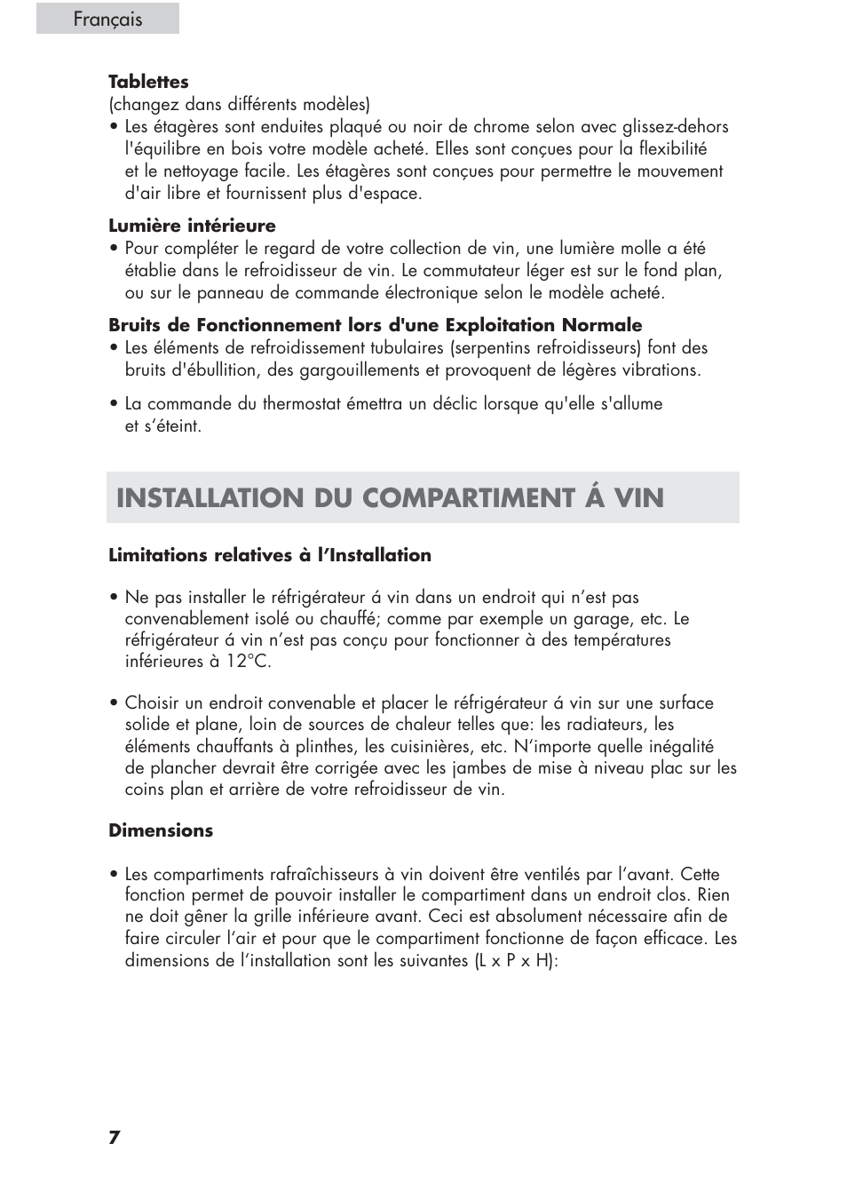 Installation du compartiment á vin | haier HVCE24 User Manual | Page 22 / 44