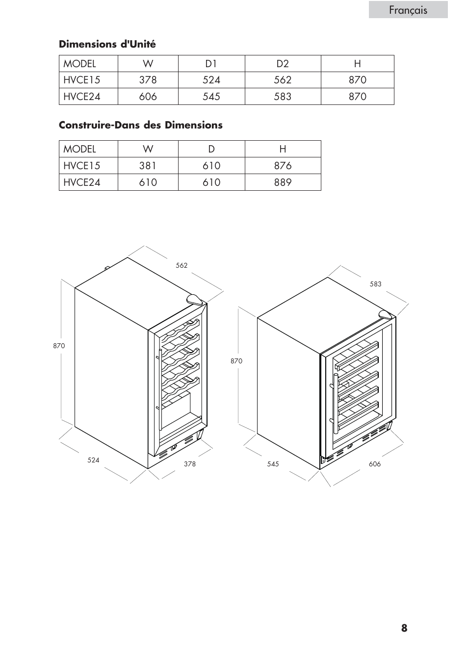 Français | haier HVCE24 User Manual | Page 23 / 44