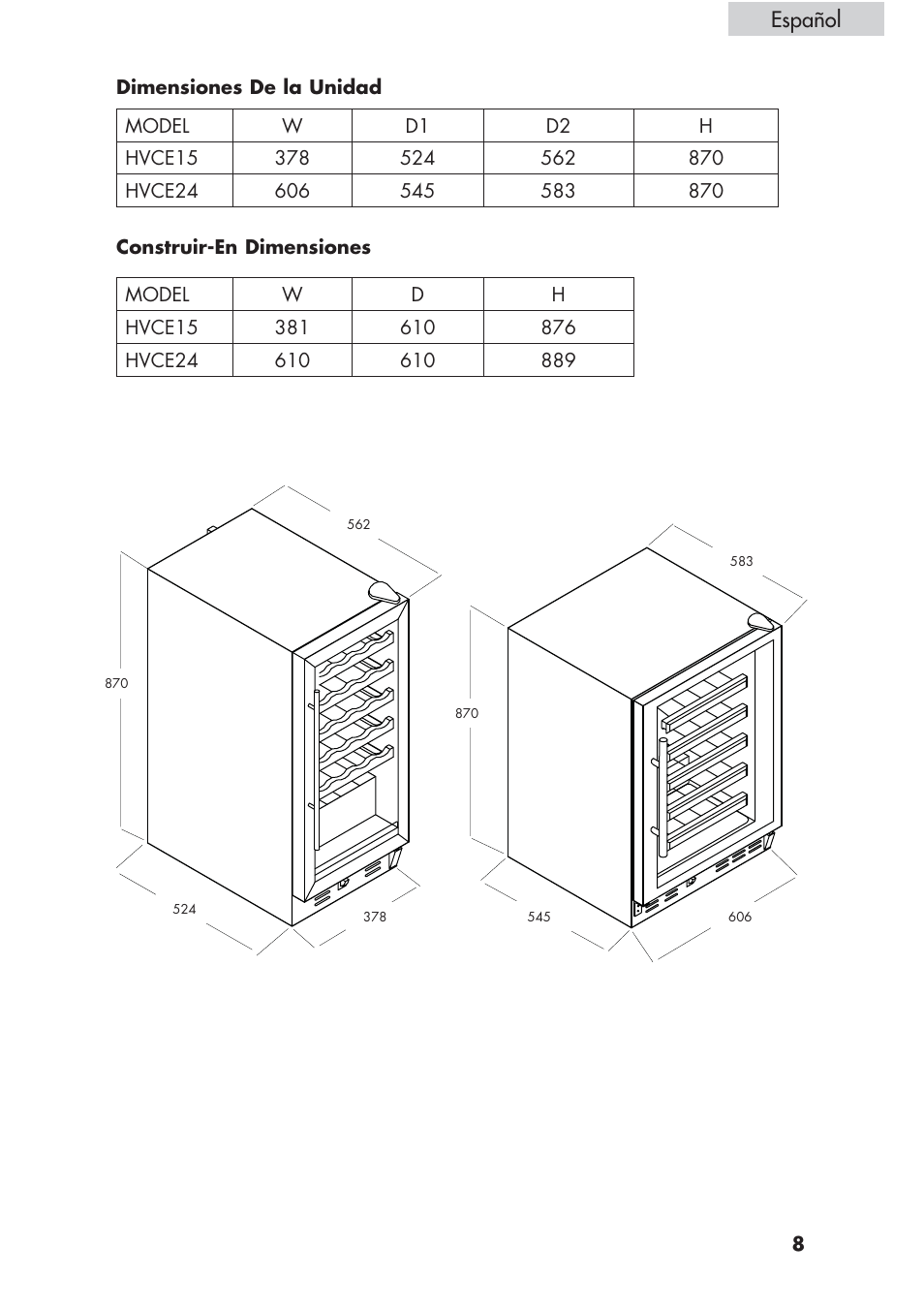 Español | haier HVCE24 User Manual | Page 37 / 44