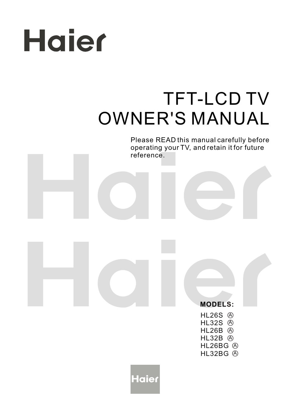haier HL32S User Manual | 44 pages