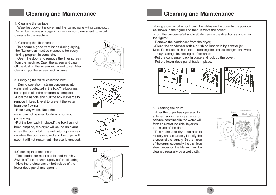Cleaning and maintenance | haier HDY-D70-F User Manual | Page 7 / 9