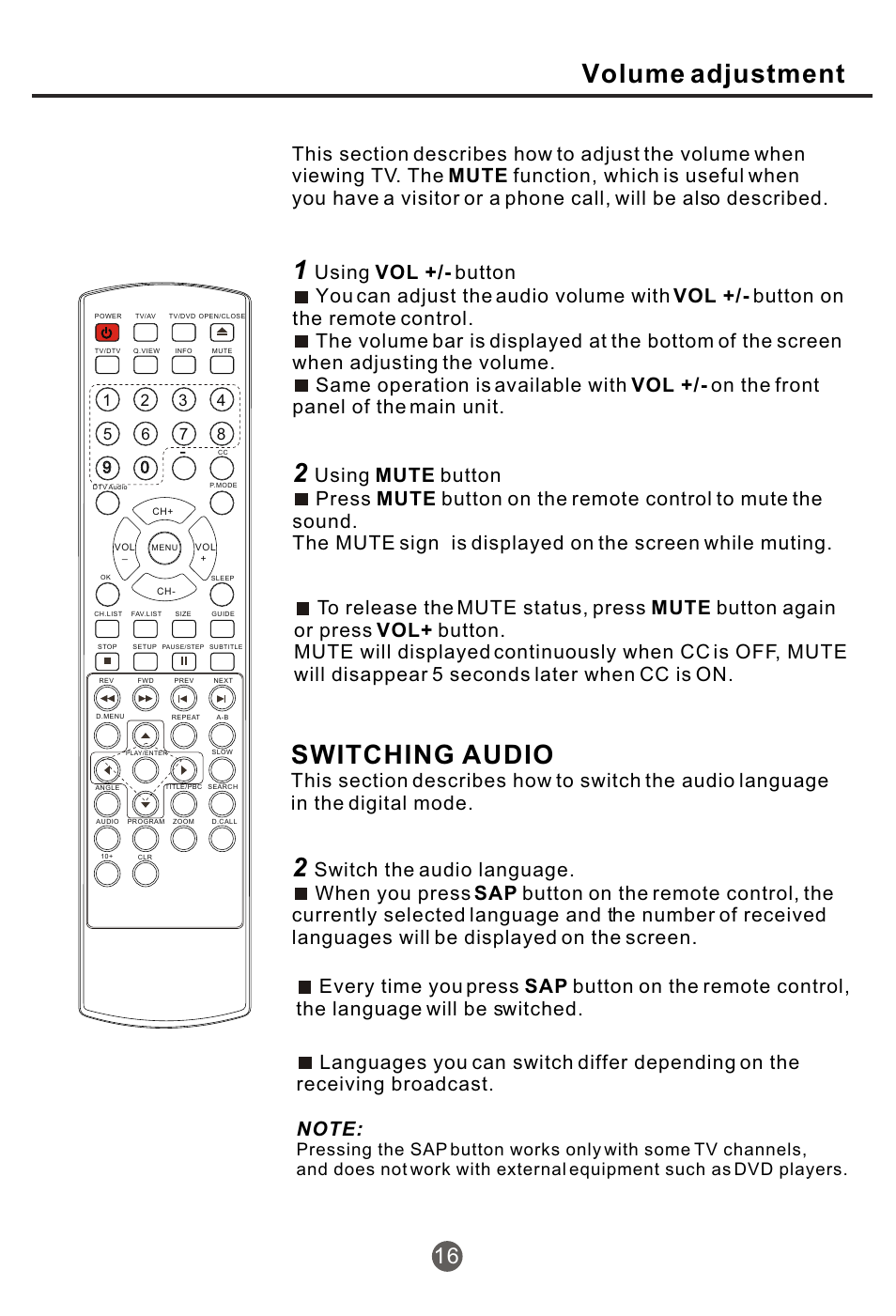 Т³гж 17, Switching audio, Volume adjustment | haier NX-565 User Manual | Page 17 / 45