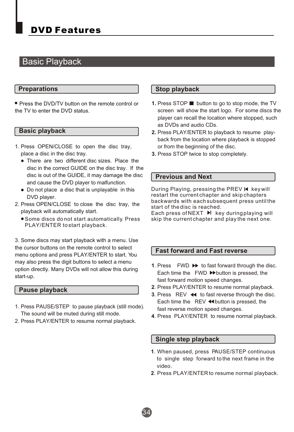 Т³гж 35, Dvd features basic playback | haier NX-565 User Manual | Page 35 / 45