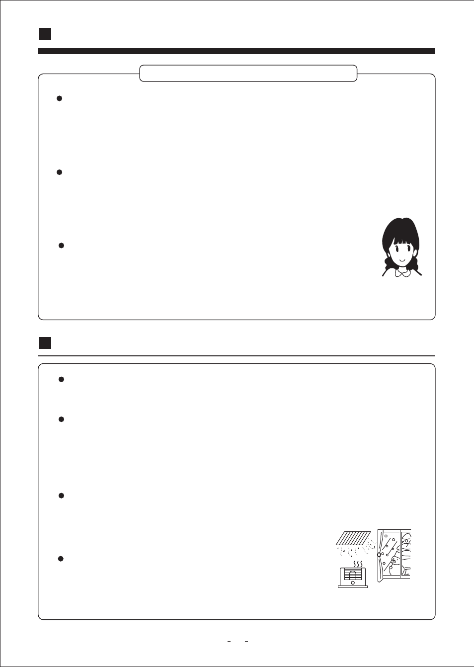Warming operation, Care and maintenance | haier Duct Type Air Conditioning No. 0010572410 User Manual | Page 11 / 24