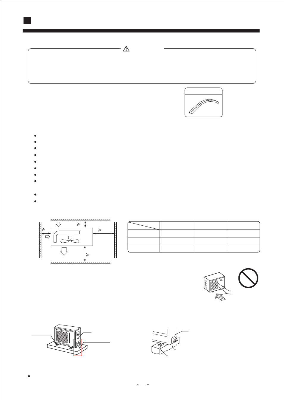 Installation manual for outdoor unit, Heat pump model/cooling only model, Installation of outdoor unit | Warning | haier Duct Type Air Conditioning No. 0010572410 User Manual | Page 13 / 24