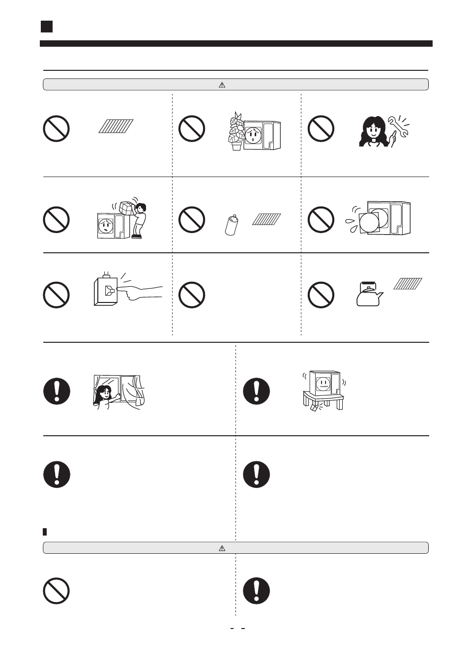Safety precautions, Cautions for transfer or repair | haier Duct Type Air Conditioning No. 0010572410 User Manual | Page 5 / 24