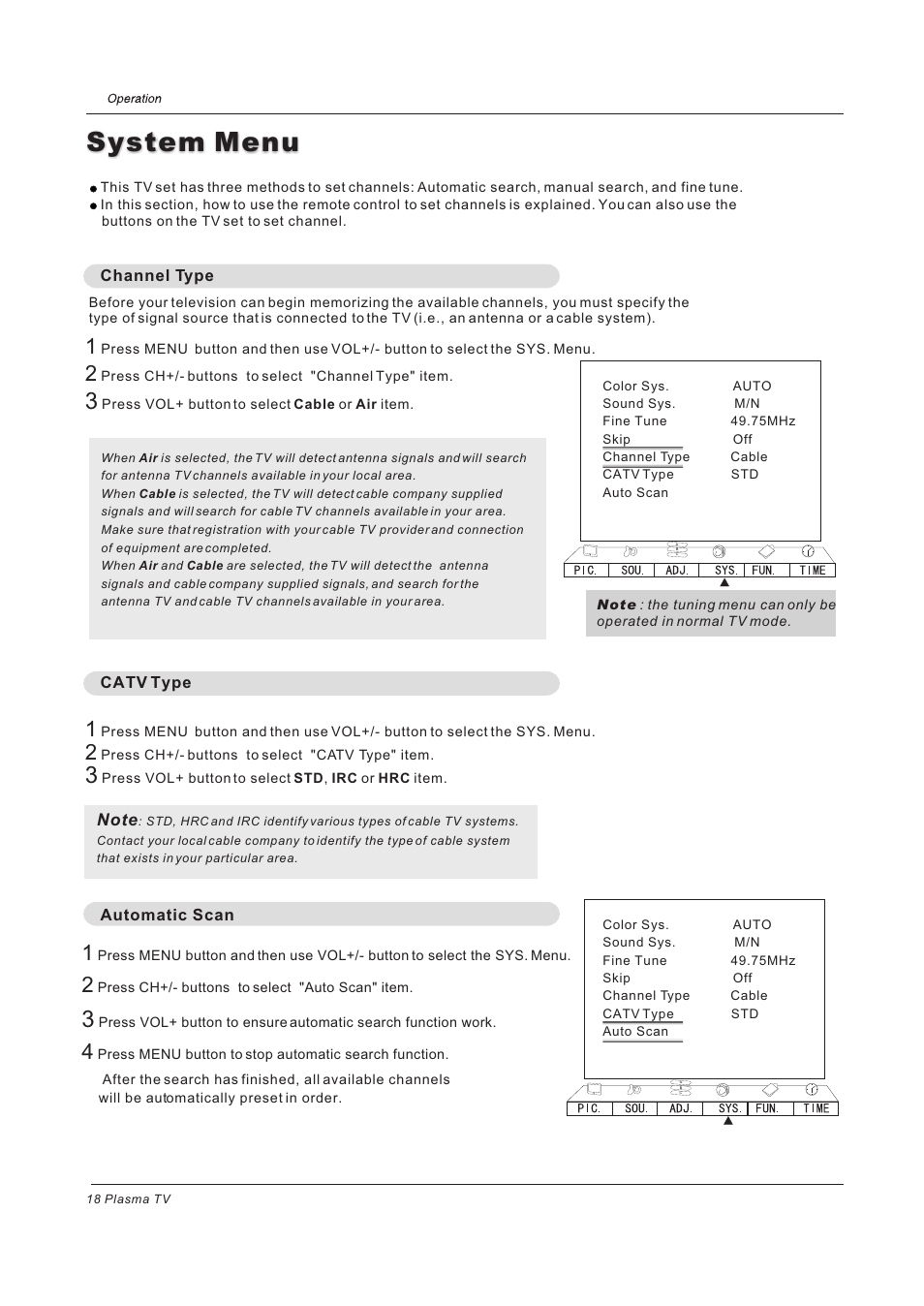 System menu | haier PH-4210D User Manual | Page 18 / 34