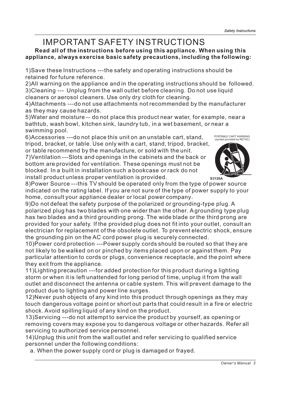 Important safety instructions | haier PH-4210D User Manual | Page 3 / 34