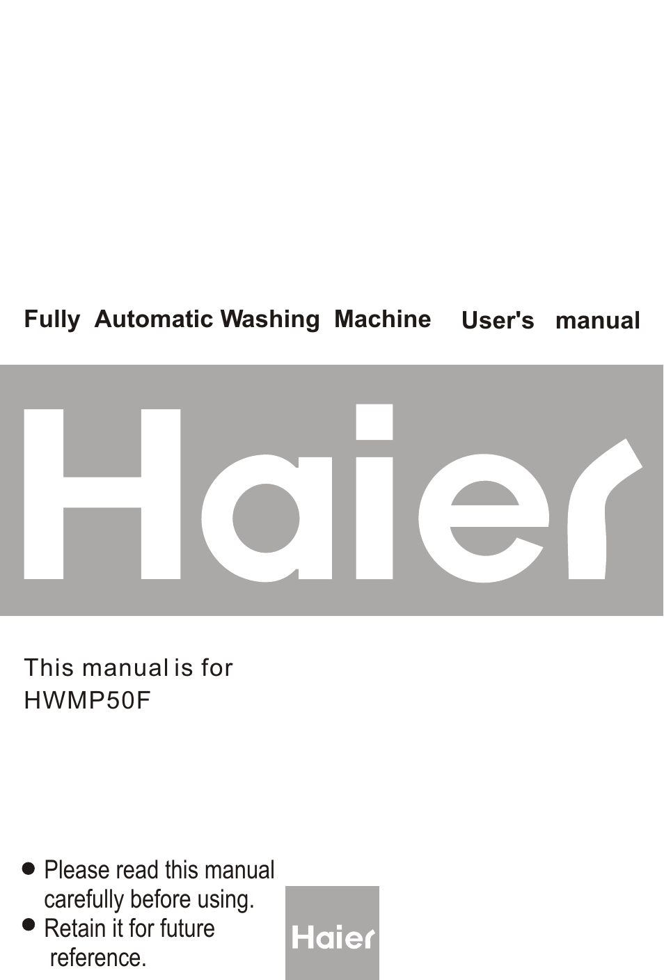 haier HWMP50F User Manual | 16 pages