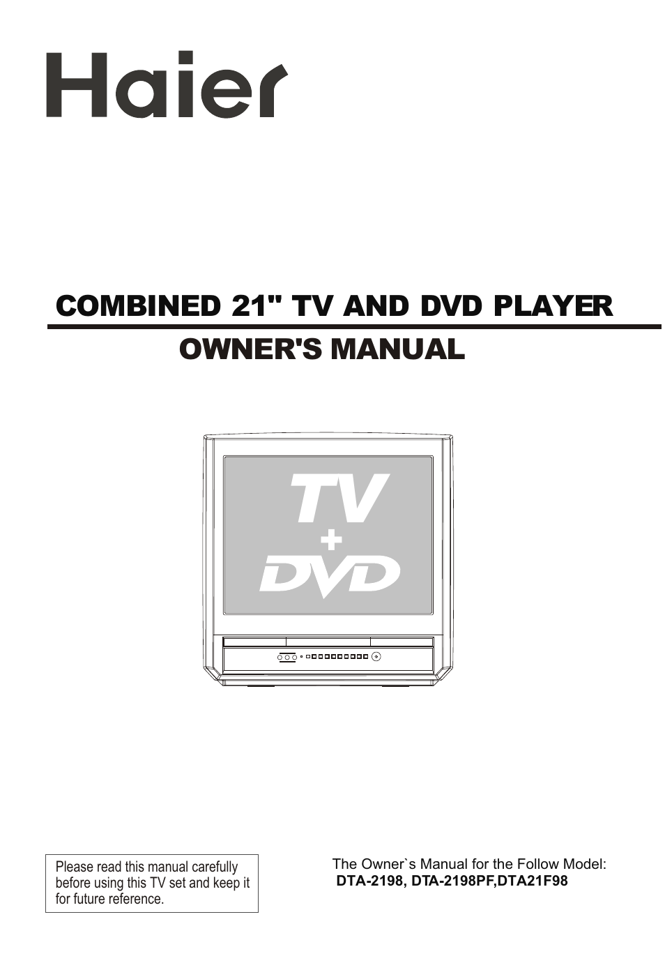 haier DTA21F98 User Manual | 36 pages