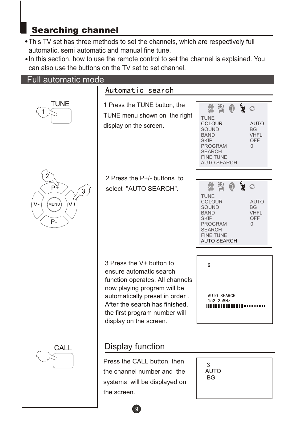 Т³гж 10, Searching channel, Full automatic mode | Display function | haier DTA21F98 User Manual | Page 10 / 36