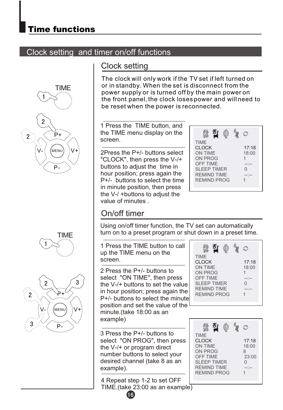 Т³гж 17, Time | haier DTA21F98 User Manual | Page 17 / 36