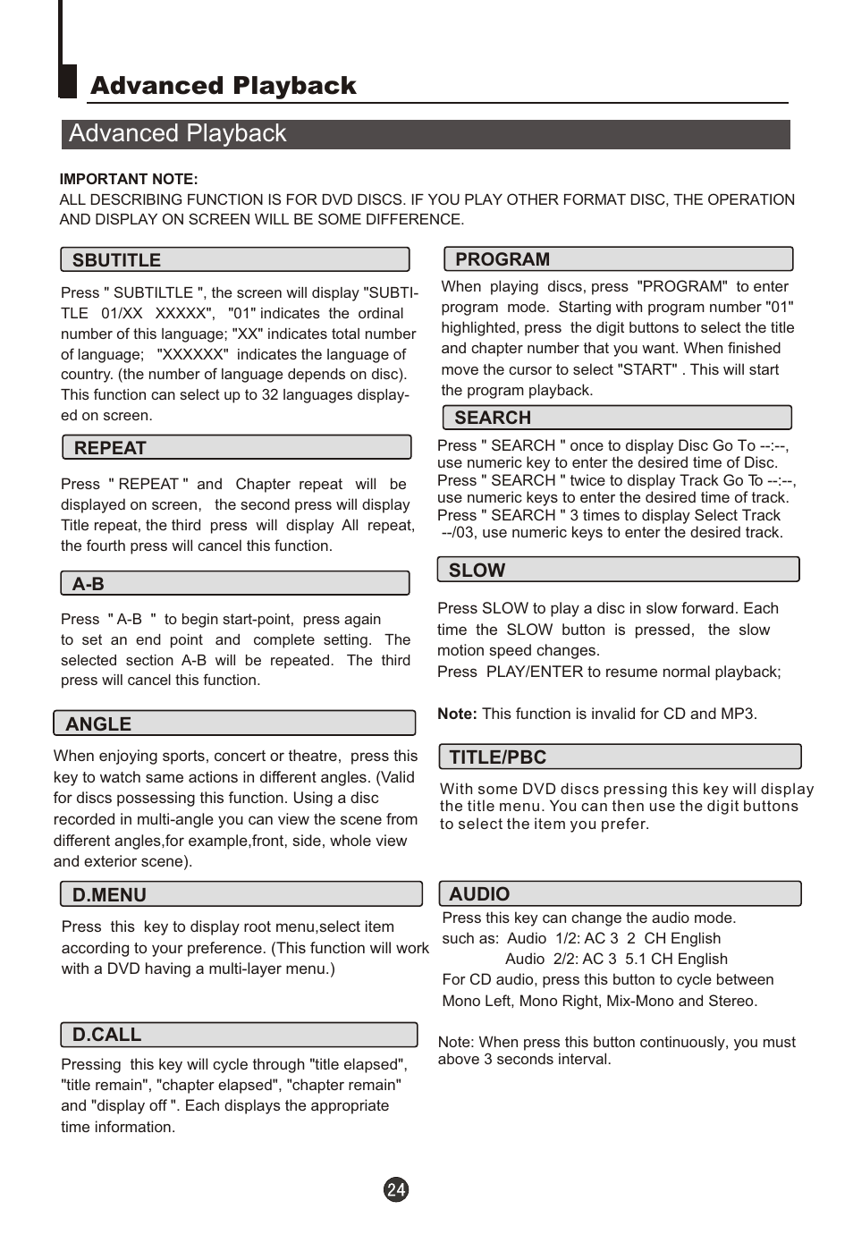 Т³гж 25, Advanced playback | haier DTA21F98 User Manual | Page 25 / 36