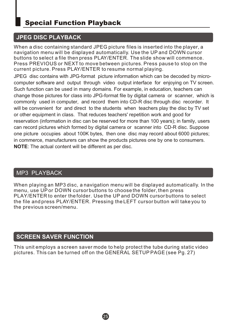 Т³гж 26, Special function playback | haier DTA21F98 User Manual | Page 26 / 36