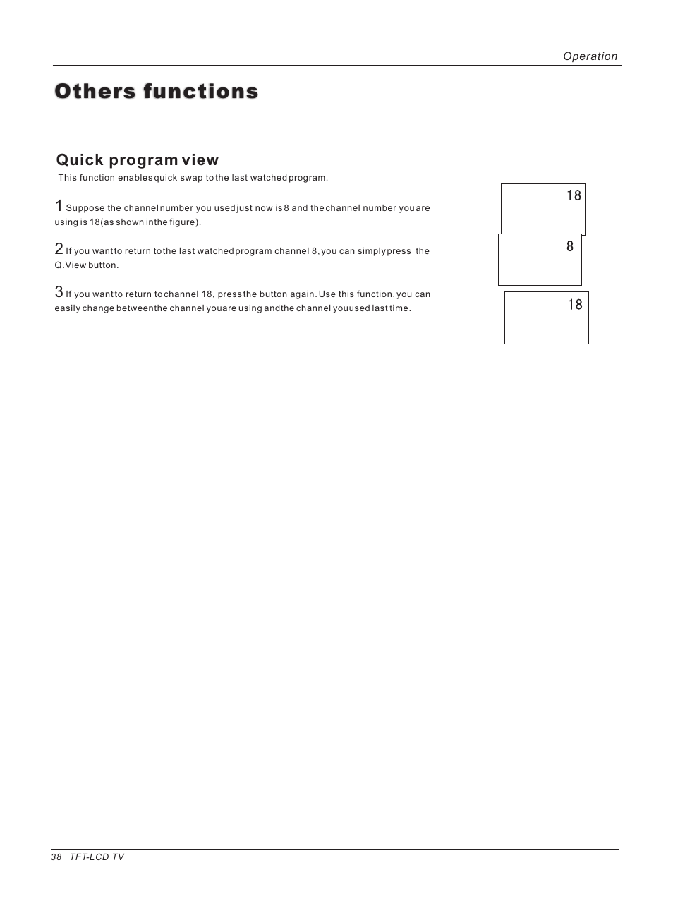 Others functions, Quick program view 1 | haier HLH32ATBB User Manual | Page 38 / 48