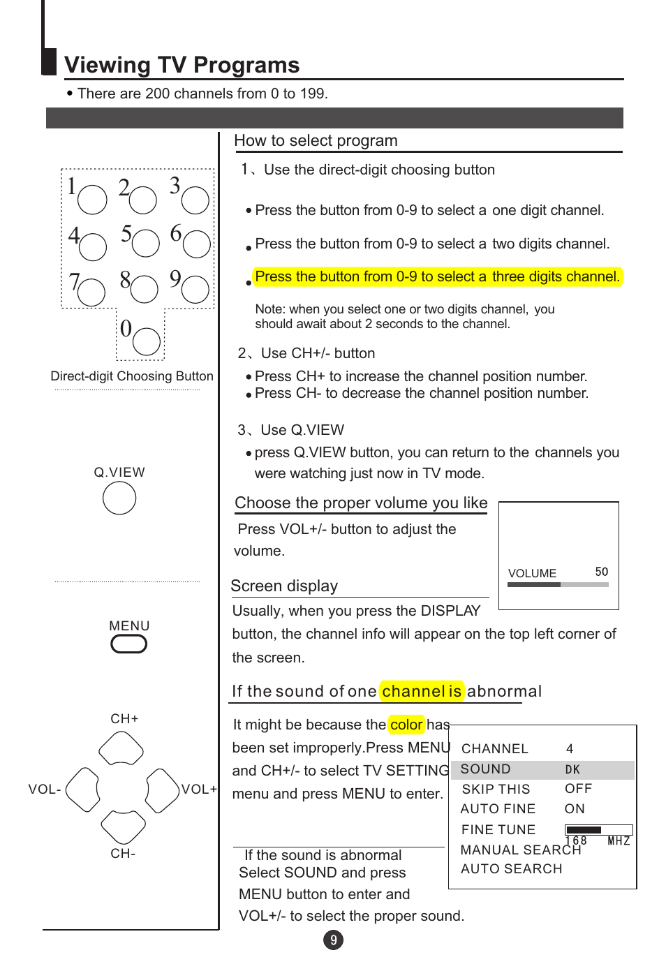 Viewing tv programs | haier L20AV6-A0 User Manual | Page 10 / 24