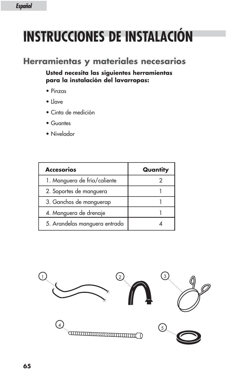 Instrucciones de instalación, Herramientas y materiales necesarios | haier ESL-T21 User Manual | Page 66 / 72