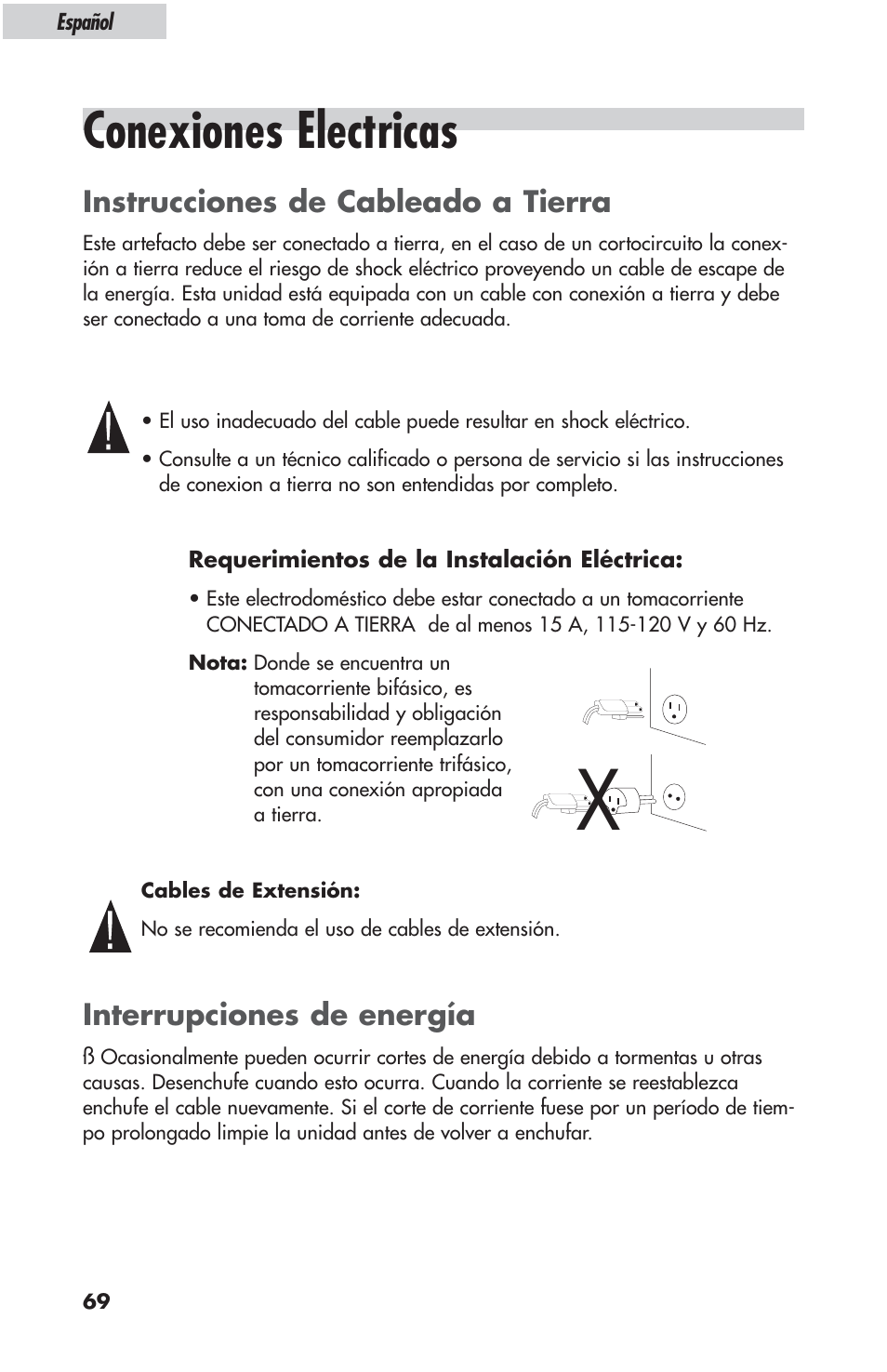 Conexiones electricas | haier ESL-T21 User Manual | Page 70 / 72