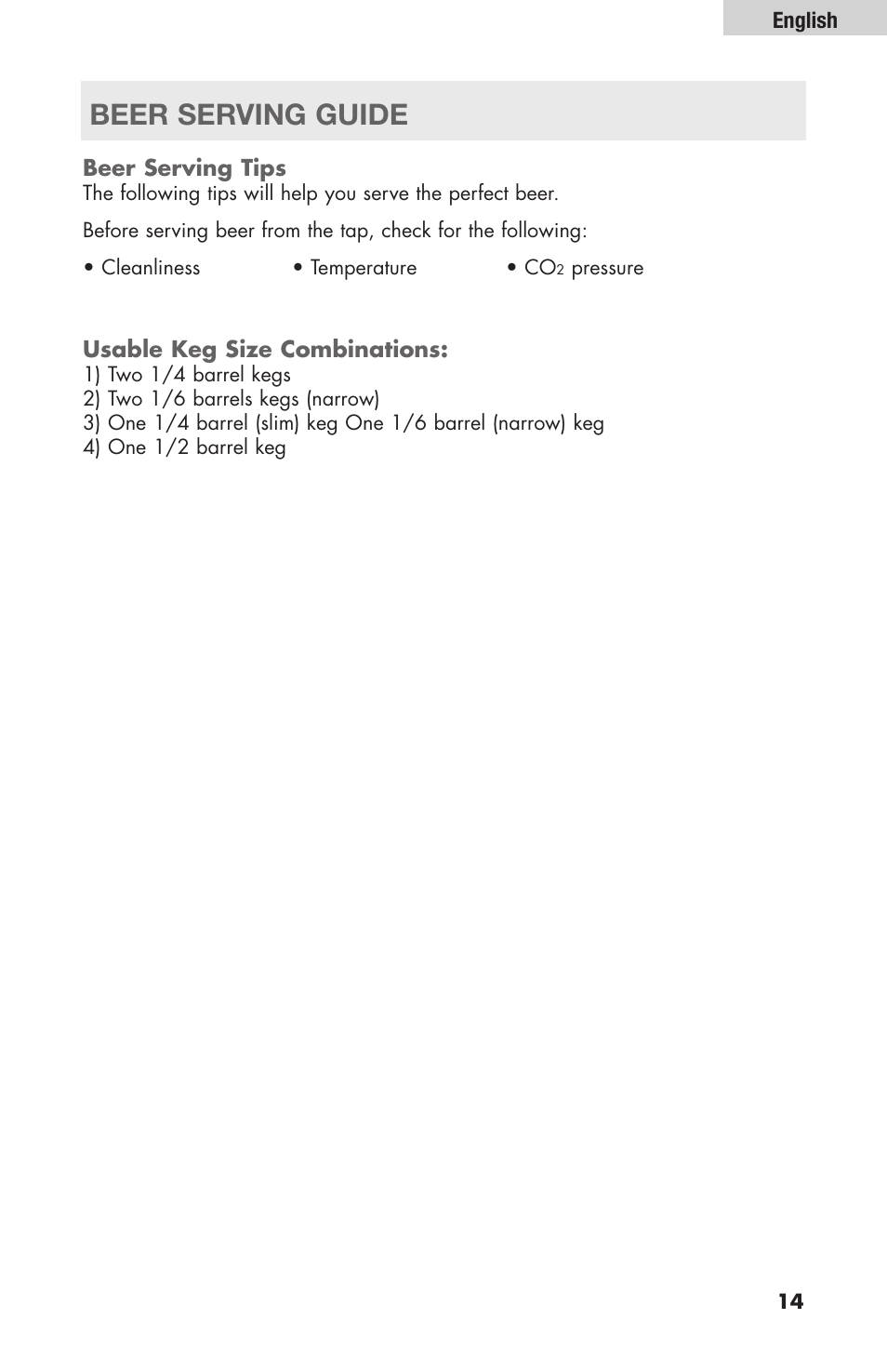 Beer serving guide | haier HBF205E User Manual | Page 15 / 76