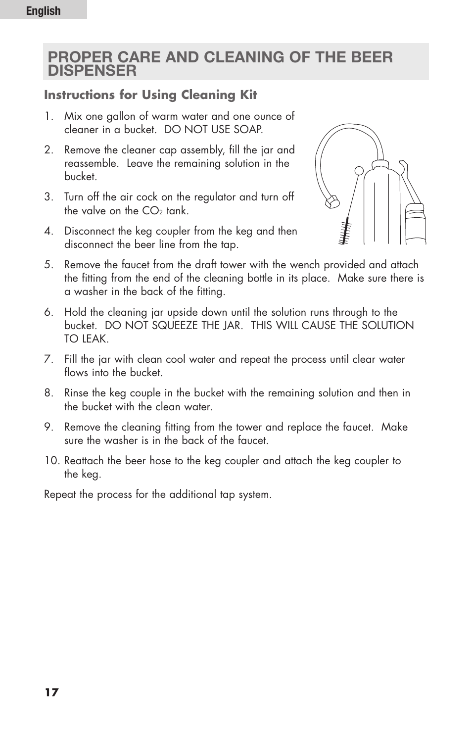 Proper care and cleaning of the beer dispenser | haier HBF205E User Manual | Page 18 / 76