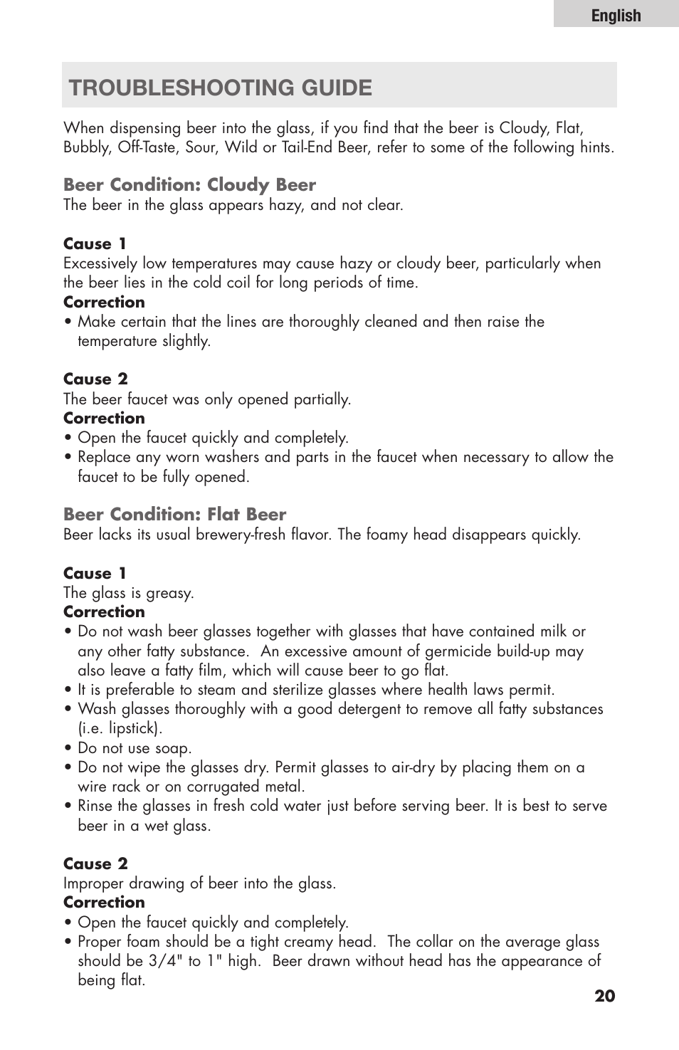Troubleshooting guide | haier HBF205E User Manual | Page 21 / 76