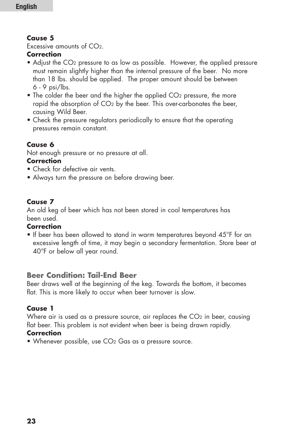 English, Beer condition: tail-end beer | haier HBF205E User Manual | Page 24 / 76