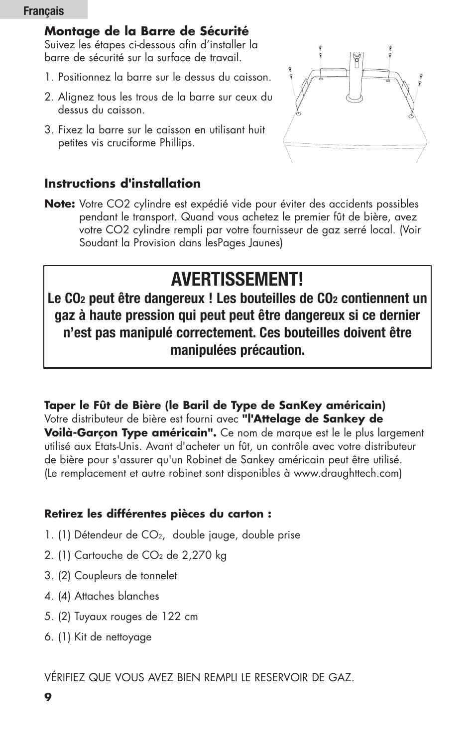 Avertissement, Le co, Peut être dangereux ! les bouteilles de co | haier HBF205E User Manual | Page 34 / 76