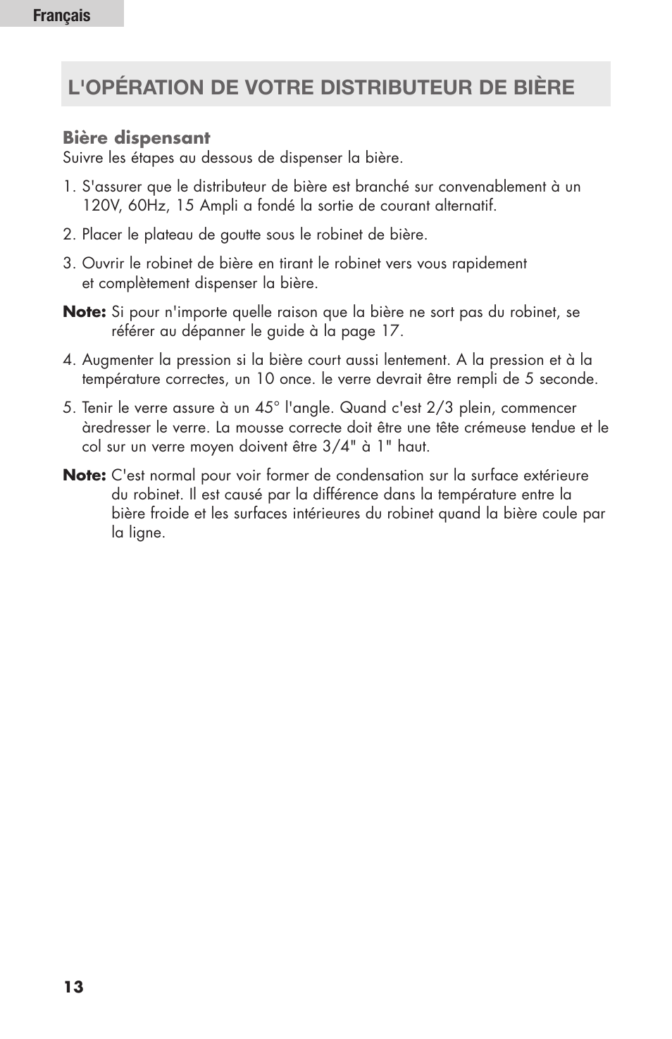 L'opération de votre distributeur de bière | haier HBF205E User Manual | Page 38 / 76