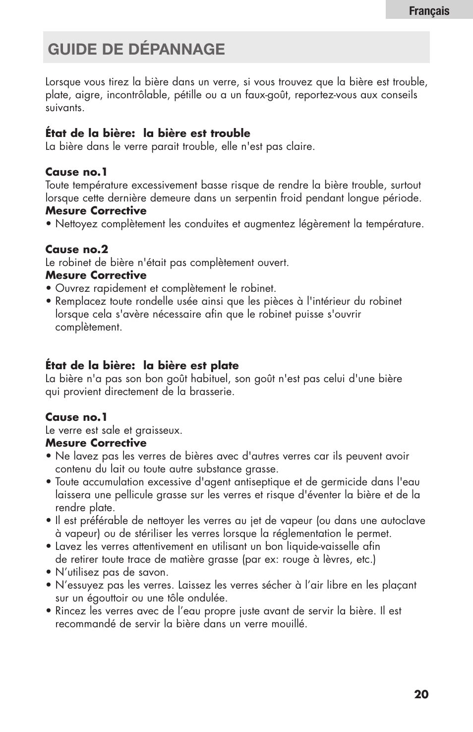 Guide de dépannage | haier HBF205E User Manual | Page 45 / 76