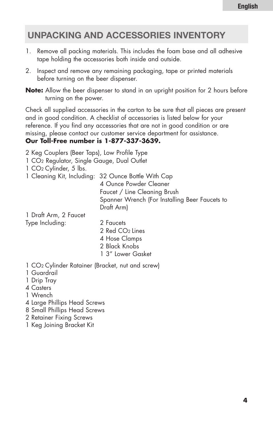 Unpacking and accessories inventory | haier HBF205E User Manual | Page 5 / 76