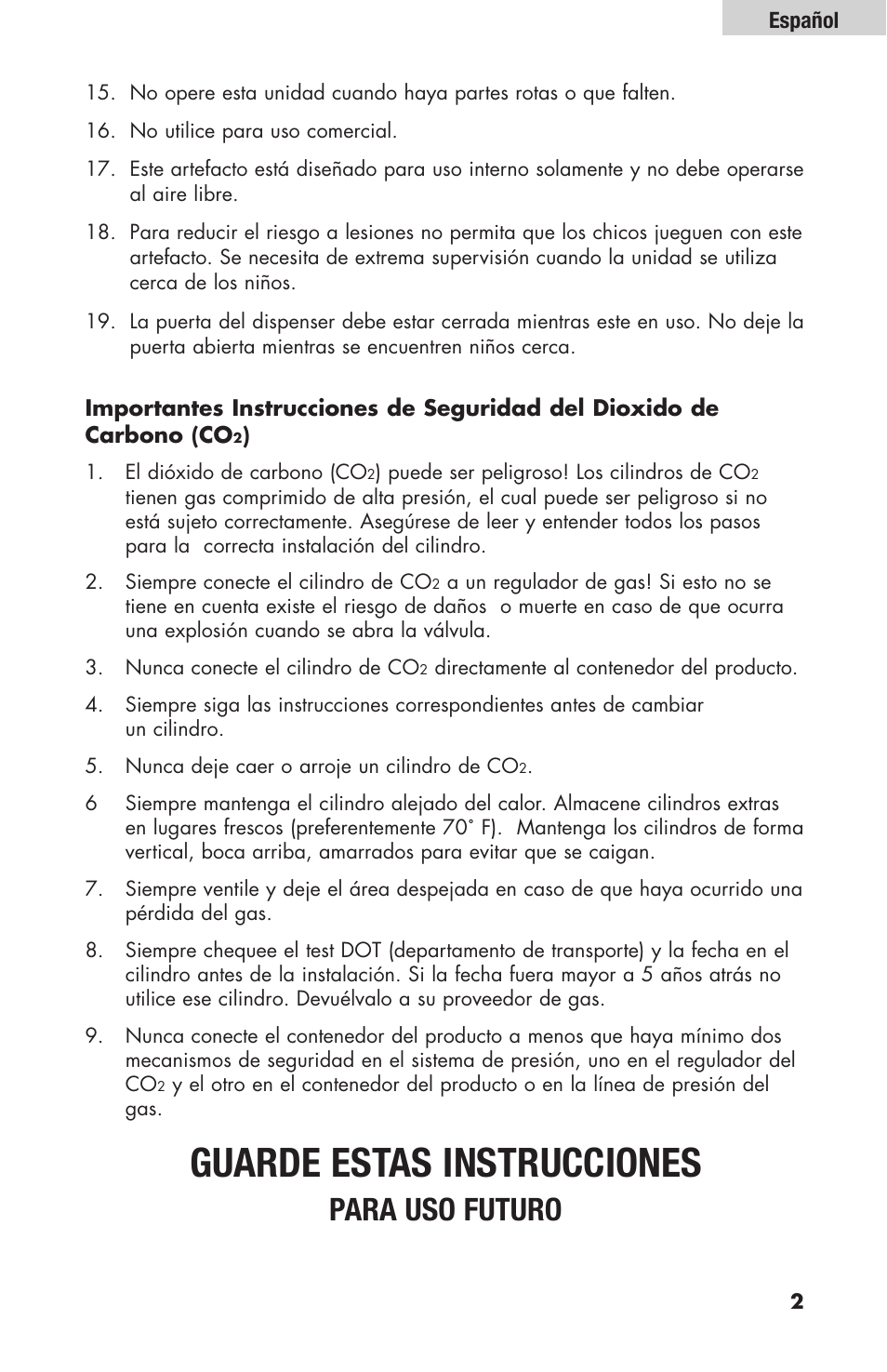 Guarde estas instrucciones, Para uso futuro | haier HBF205E User Manual | Page 51 / 76