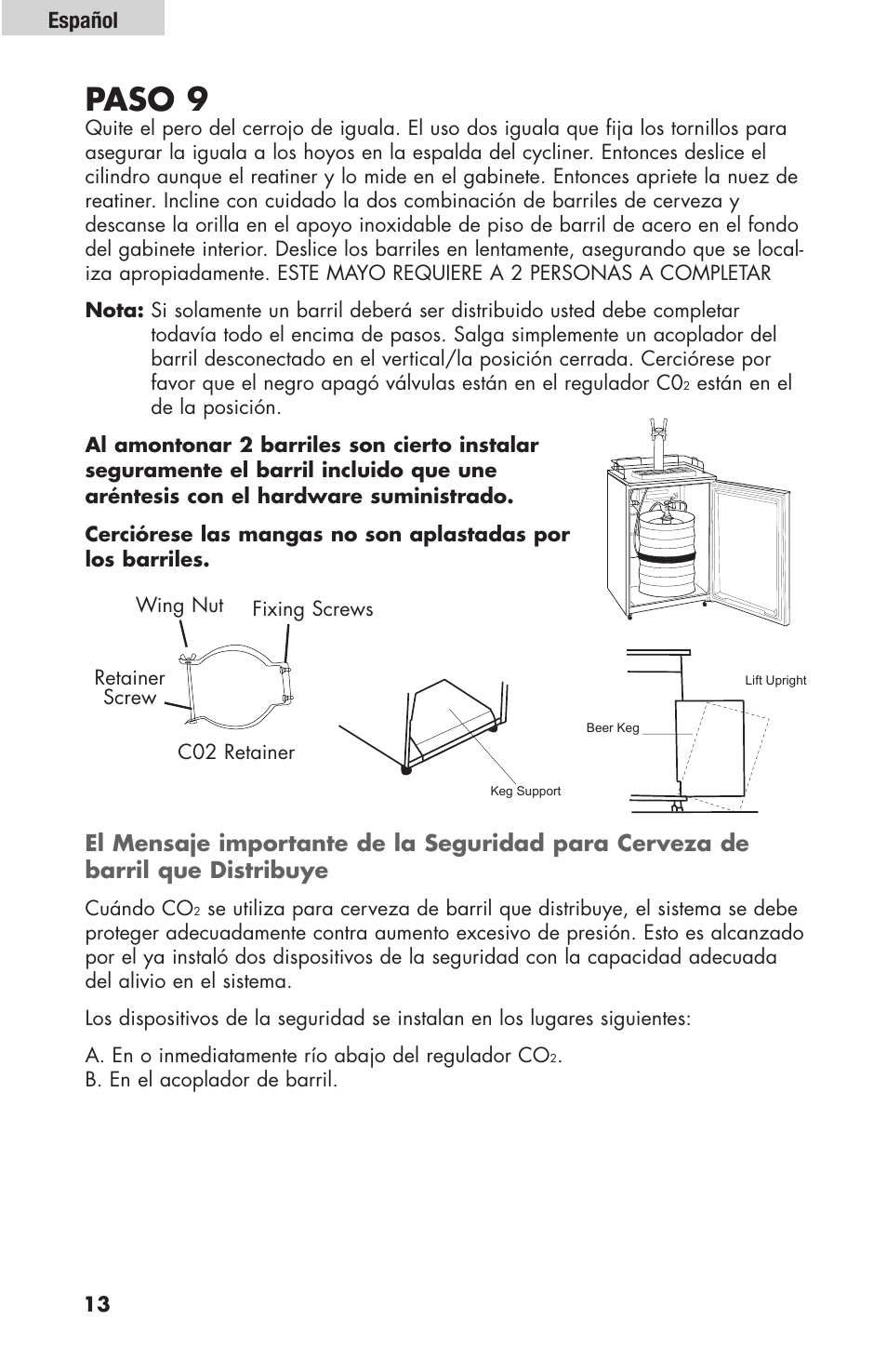 Paso 9, Español | haier HBF205E User Manual | Page 62 / 76
