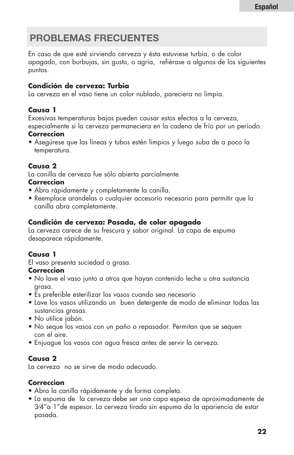 Problemas frecuentes | haier HBF205E User Manual | Page 71 / 76