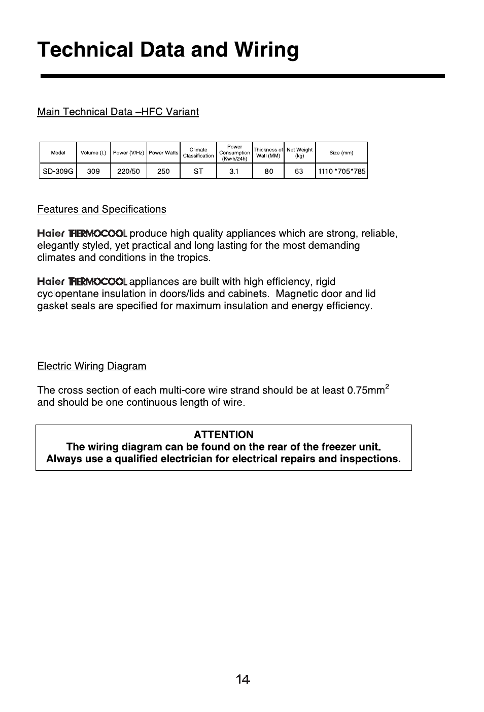 haier SD-309G User Manual | Page 16 / 18
