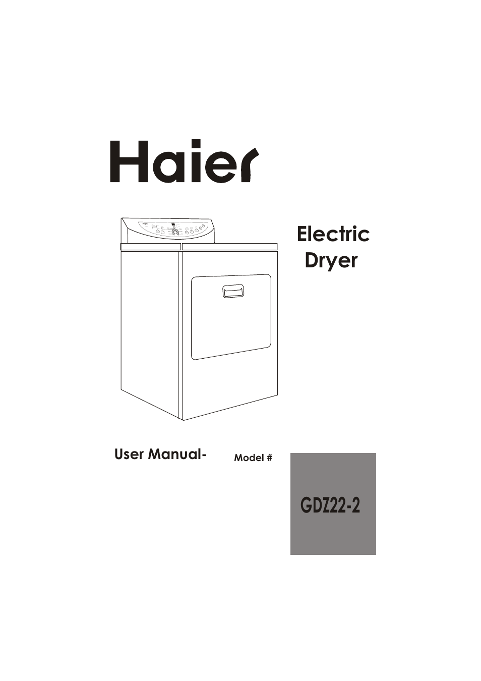 haier GDZ22-2 User Manual | 24 pages
