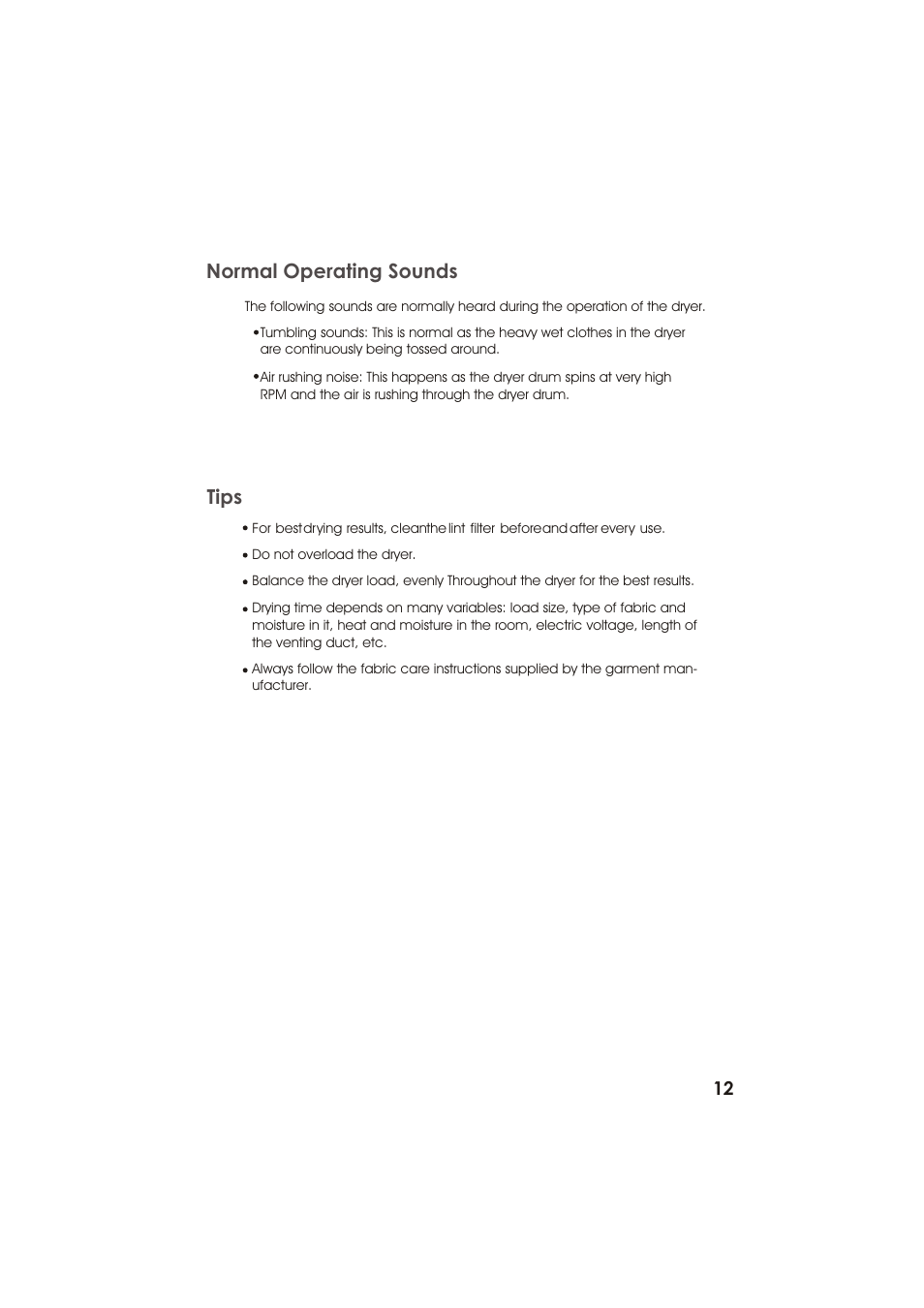 Tips normal operating sounds | haier GDZ22-2 User Manual | Page 13 / 24
