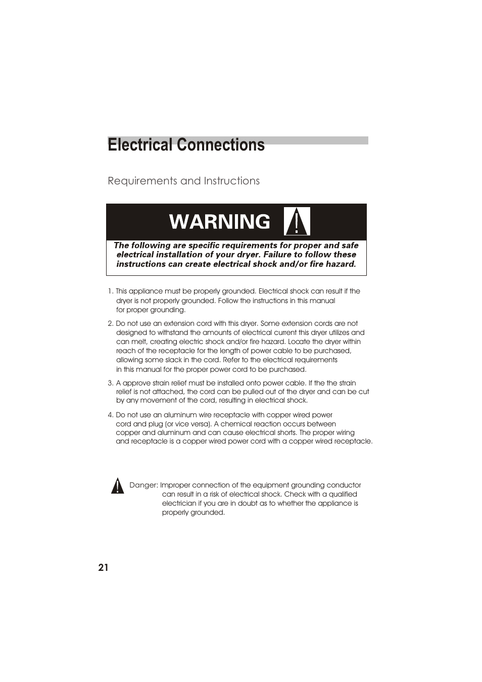 Electrical connections | haier GDZ22-2 User Manual | Page 22 / 24