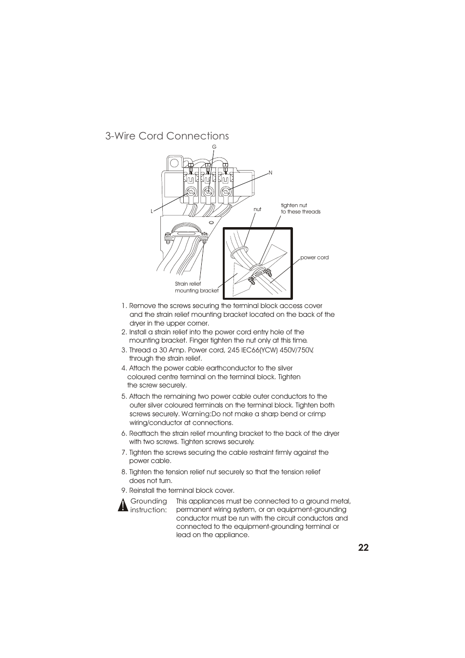 Wire cord connections | haier GDZ22-2 User Manual | Page 23 / 24