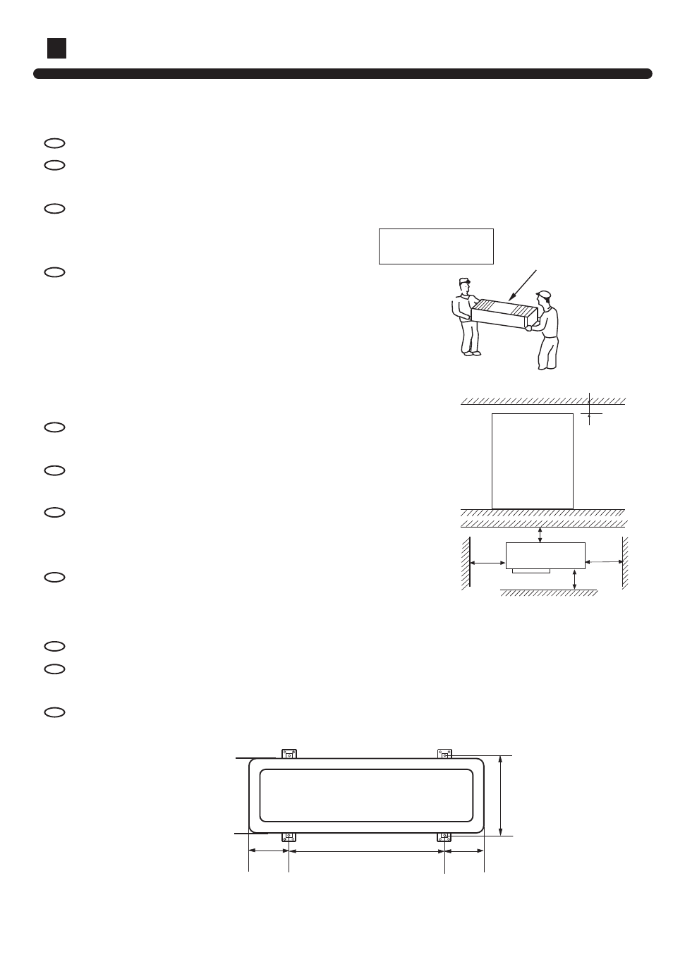 Installation procedures, Display of whole unit installation of outdoor unit, Delivery facing up | haier AP602AKEAA User Manual | Page 24 / 30