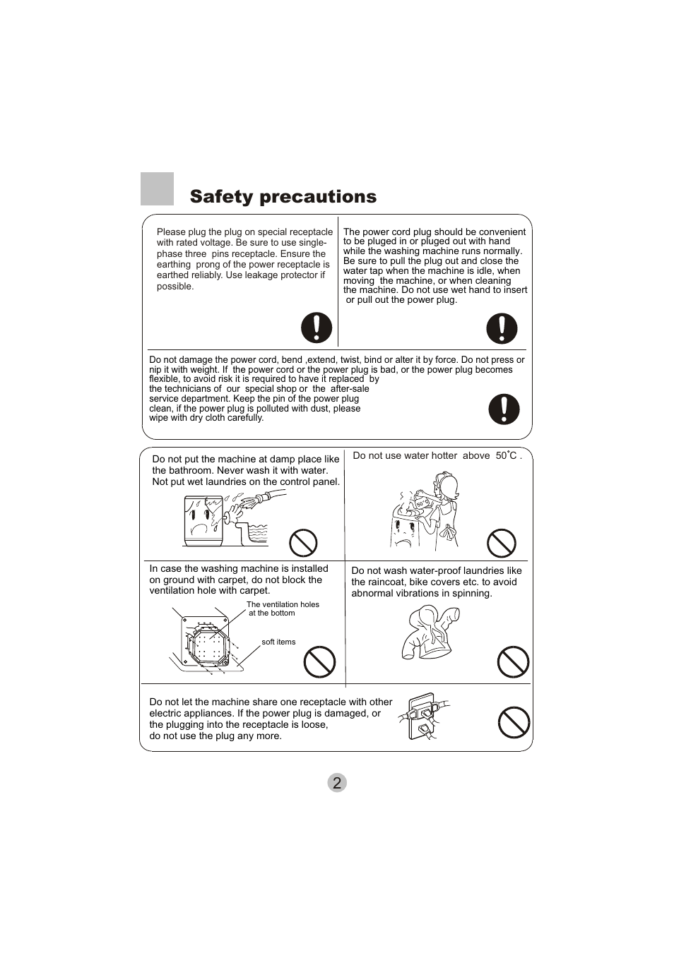 Safety precautions | haier HWM6000 User Manual | Page 4 / 18